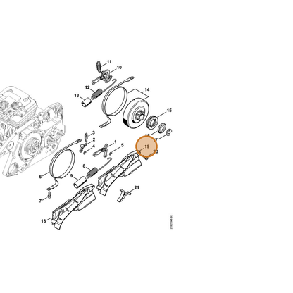 STIHL part 1138-021-1100 — IPL diagram snippet (6x zoom, amber highlight)