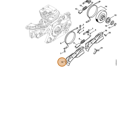 STIHL part 1138-021-1105 — IPL diagram snippet (6x zoom, amber highlight)