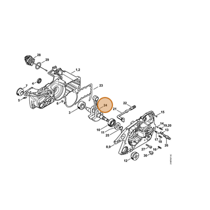 STIHL part 1138-030-0406 — IPL diagram snippet (6x zoom, amber highlight)
