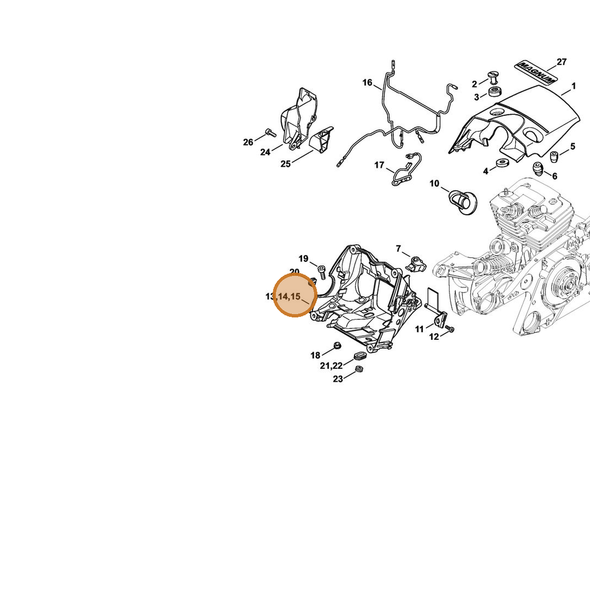 STIHL part 1138-120-3504 — IPL diagram snippet (6x zoom, amber highlight)