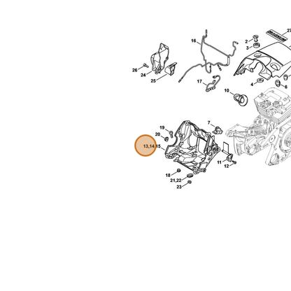 STIHL part 1138-120-3526 — IPL diagram snippet (6x zoom, amber highlight)