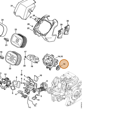 STIHL part 1138-120-8200 — IPL diagram snippet (6x zoom, amber highlight)