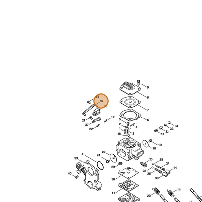 STIHL part 1138-120-8300 — IPL diagram snippet (6x zoom, amber highlight)