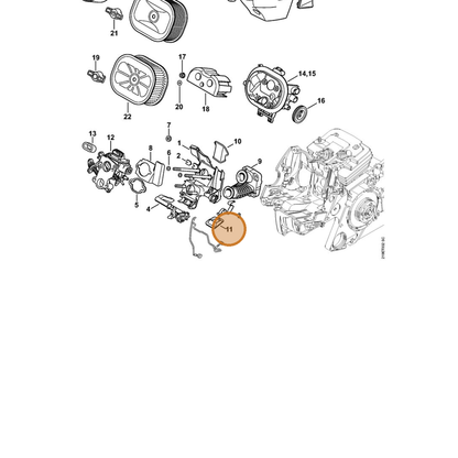 STIHL part 1138-121-4100 — IPL diagram snippet (6x zoom, amber highlight)