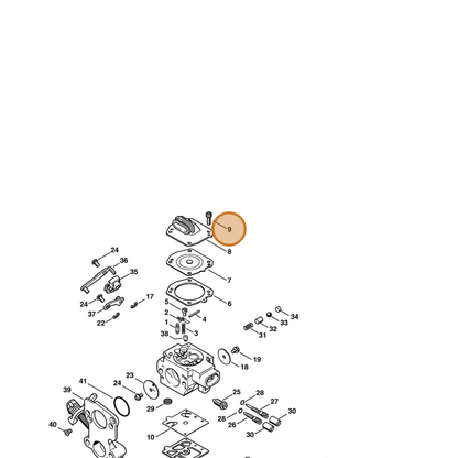 STIHL part 1138-122-7100 — IPL diagram snippet (6x zoom, amber highlight)