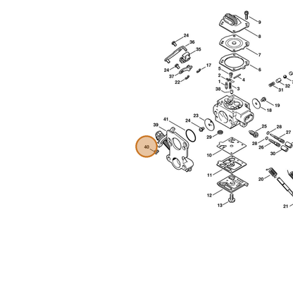 STIHL part 1138-122-7900 — IPL diagram snippet (6x zoom, amber highlight)