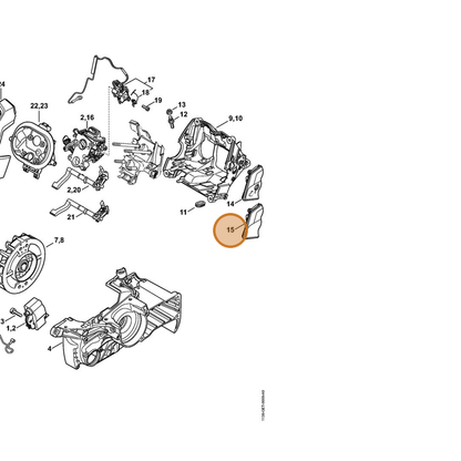 STIHL part 1138-123-7502 — IPL diagram snippet (6x zoom, amber highlight)