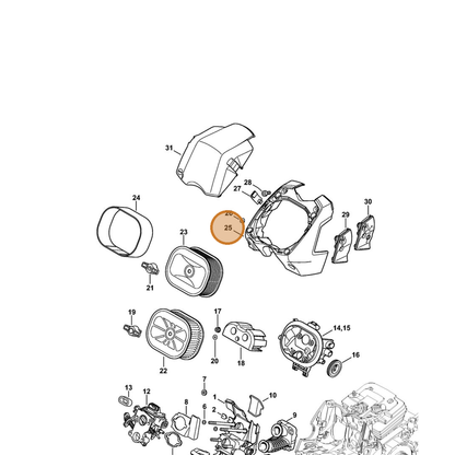 STIHL part 1138-140-1501 — IPL diagram snippet (6x zoom, amber highlight)
