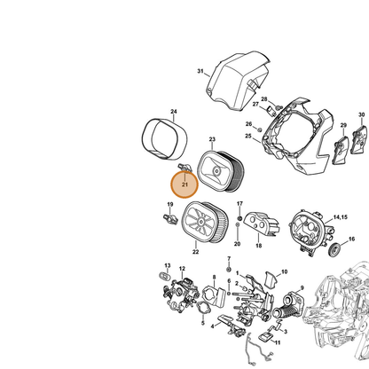 STIHL part 1138-140-9500 — IPL diagram snippet (6x zoom, amber highlight)