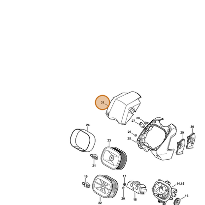 STIHL part 1138-141-1001 — IPL diagram snippet (6x zoom, amber highlight)
