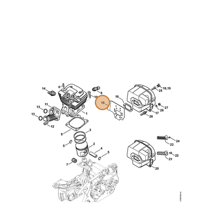 STIHL part 1138-141-3201 — IPL diagram snippet (6x zoom, amber highlight)
