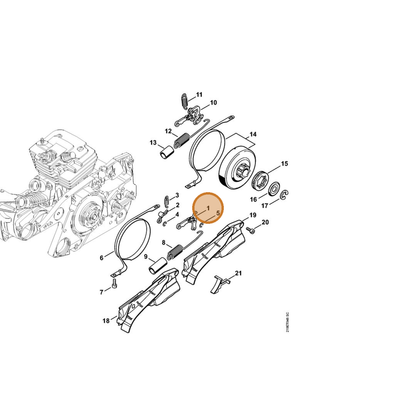 STIHL part 1138-160-5000 — IPL diagram snippet (6x zoom, amber highlight)