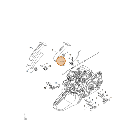 STIHL part 1138-180-1104 — IPL diagram snippet (6x zoom, amber highlight)