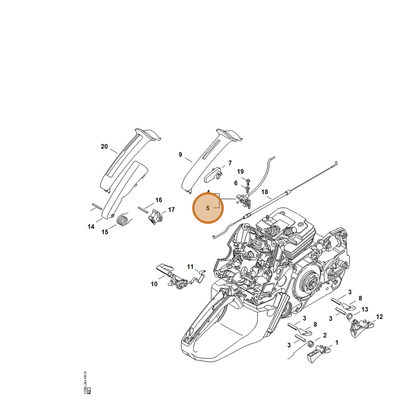 STIHL part 1138-180-1105 — IPL diagram snippet (6x zoom, amber highlight)