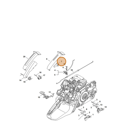 STIHL part 1138-182-0800 — IPL diagram snippet (6x zoom, amber highlight)