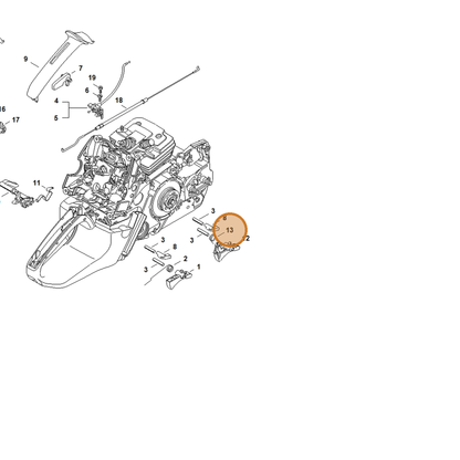 STIHL part 1138-182-4501 — IPL diagram snippet (6x zoom, amber highlight)