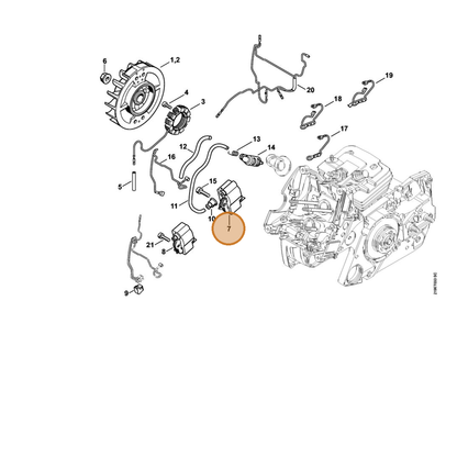 STIHL part 1138-400-1300 — IPL diagram snippet (6x zoom, amber highlight)