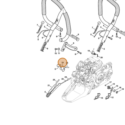 STIHL part 1138-434-5100 — IPL diagram snippet (6x zoom, amber highlight)