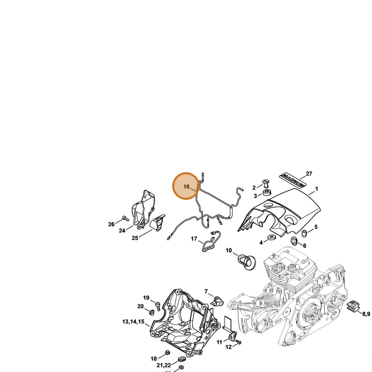 STIHL part 1138-440-3004 — IPL diagram snippet (6x zoom, amber highlight)