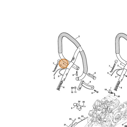 STIHL part 1138-442-0400 — IPL diagram snippet (6x zoom, amber highlight)