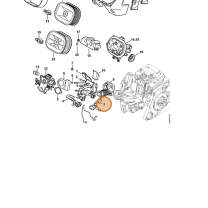 STIHL part 1138-442-1600 — IPL diagram snippet (6x zoom, amber highlight)