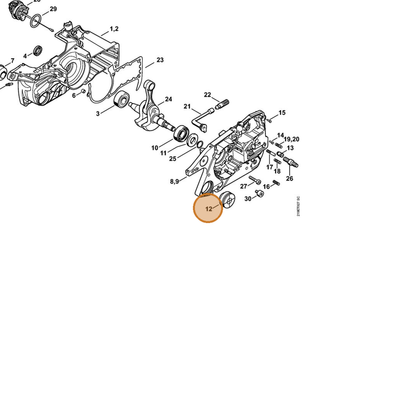 STIHL part 1138-791-5903 — IPL diagram snippet (6x zoom, amber highlight)