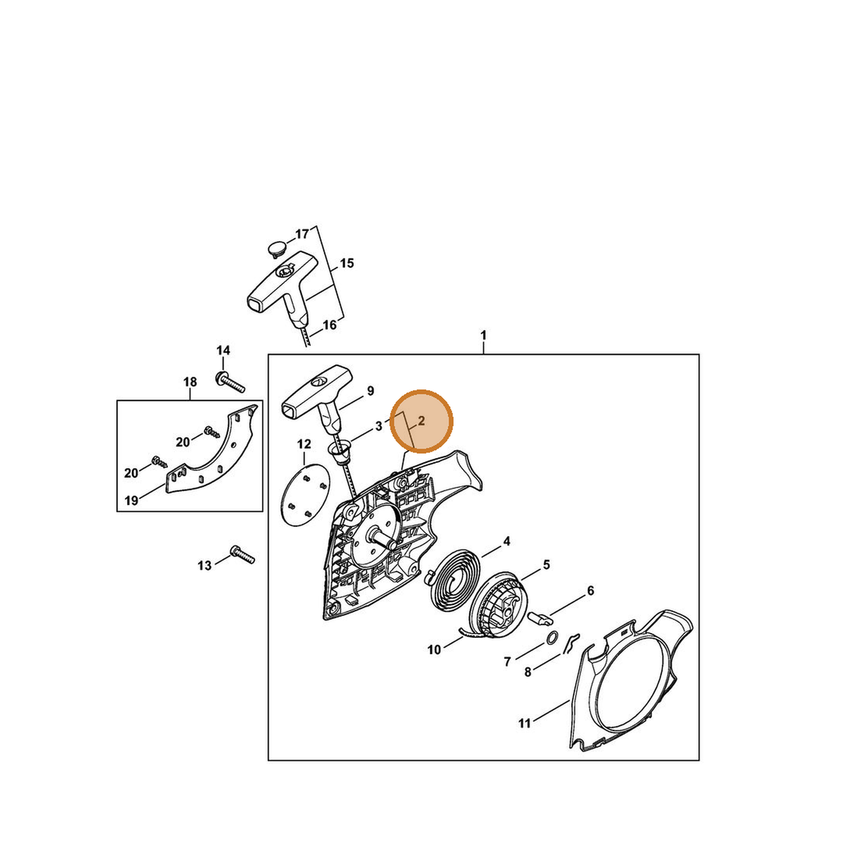 STIHL part 1139-080-1802 — IPL diagram snippet (6x zoom, amber highlight)