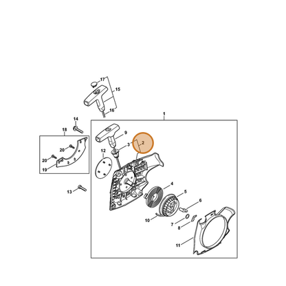 STIHL part 1139-080-1802 — IPL diagram snippet (6x zoom, amber highlight)