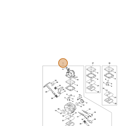 STIHL part 1139-120-0630 — IPL diagram snippet (6x zoom, amber highlight)