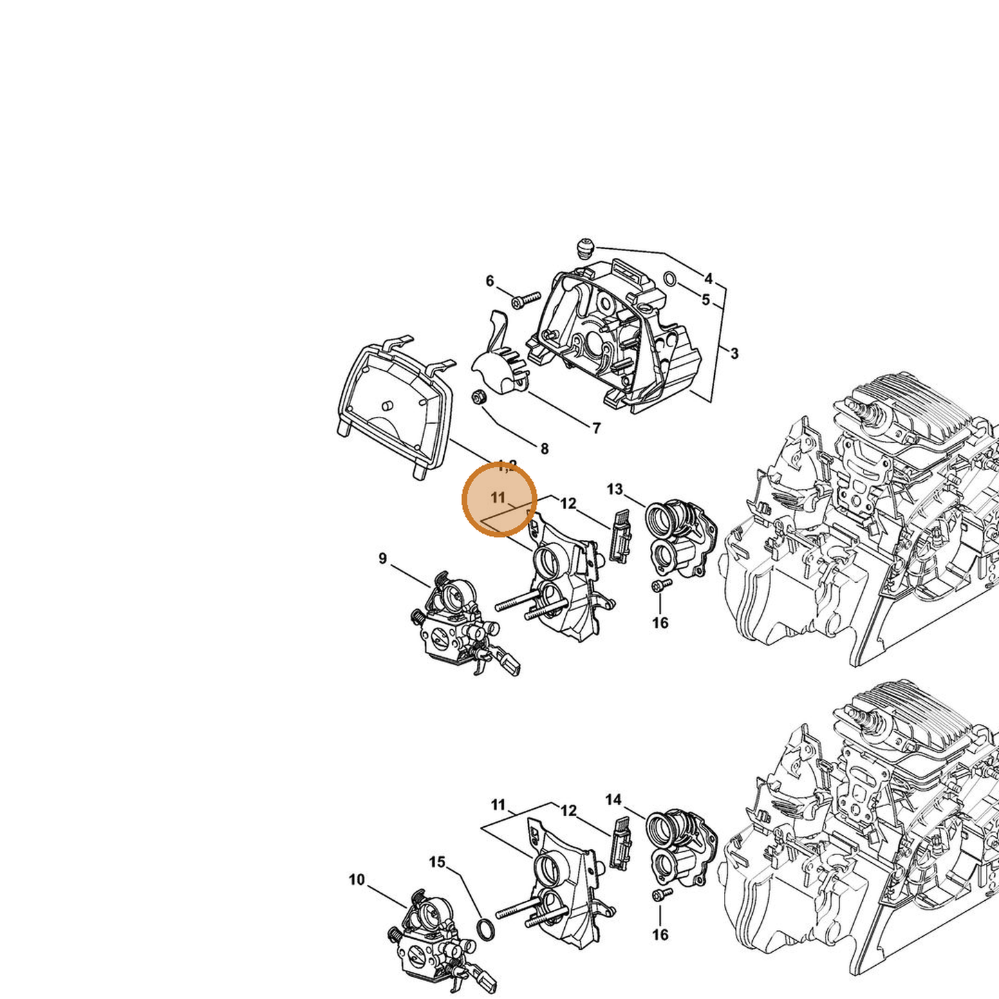 STIHL part 1139-120-0901 — IPL diagram snippet (6x zoom, amber highlight)