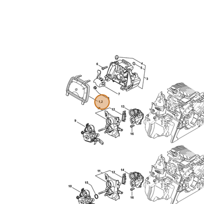 STIHL part 1139-120-1601 — IPL diagram snippet (6x zoom, amber highlight)