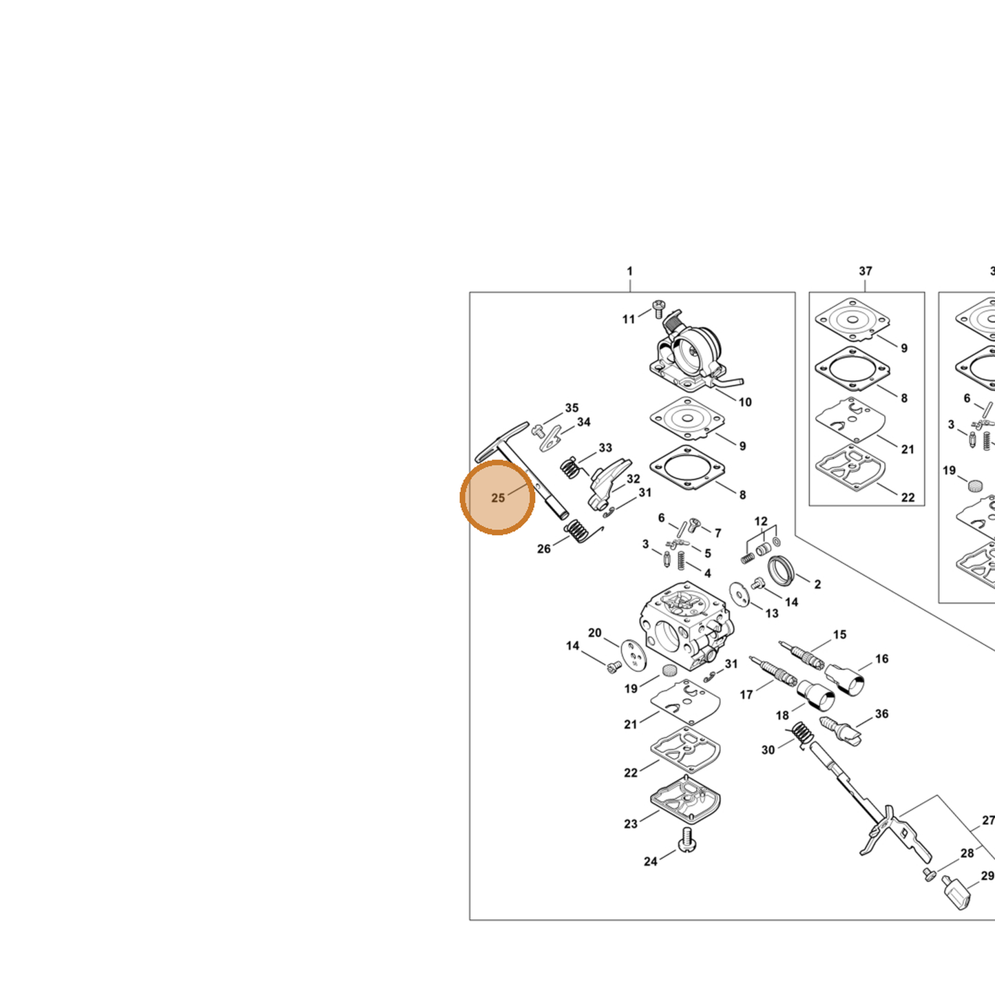 STIHL part 1139-120-7202 — IPL diagram snippet (6x zoom, amber highlight)