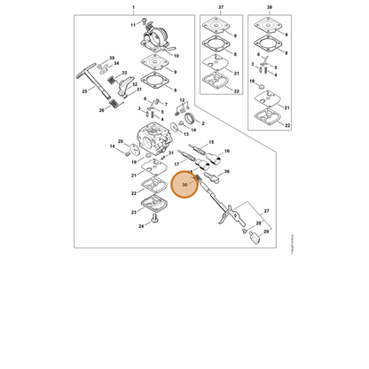 STIHL part 1139-122-3201 — IPL diagram snippet (6x zoom, amber highlight)