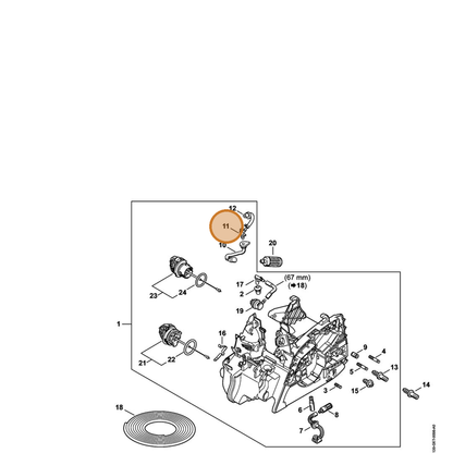 STIHL part 1139-122-3900 — IPL diagram snippet (6x zoom, amber highlight)