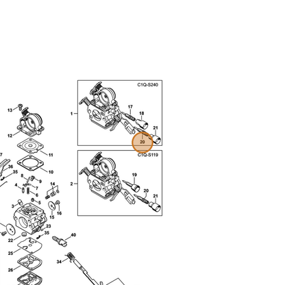 STIHL part 1139-122-6700 — IPL diagram snippet (6x zoom, amber highlight)