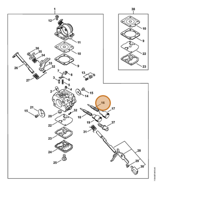 STIHL part 1139-122-6800 — IPL diagram snippet (6x zoom, amber highlight)