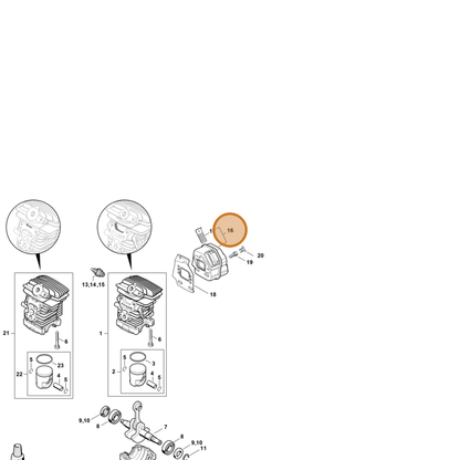 STIHL part 1139-140-0610 — IPL diagram snippet (6x zoom, amber highlight)