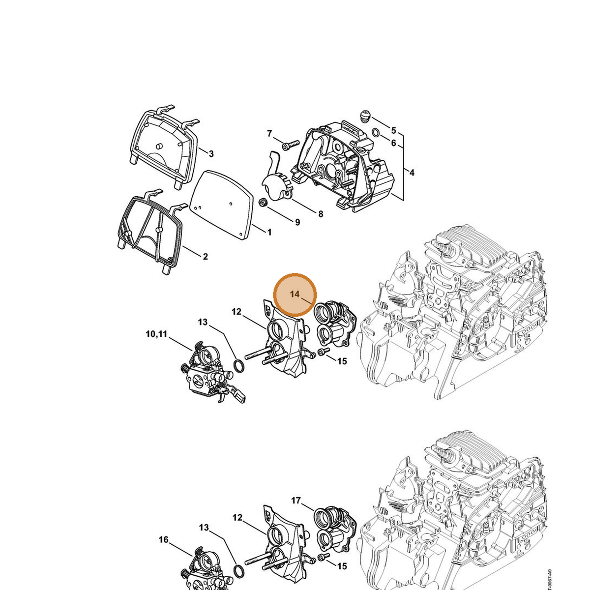 STIHL part 1139-140-2502 — IPL diagram snippet (6x zoom, amber highlight)