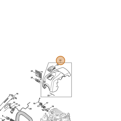 STIHL part 1139-140-4703 — IPL diagram snippet (6x zoom, amber highlight)