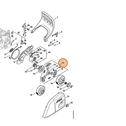 STIHL part 1139-160-2000 — IPL diagram snippet (6x zoom, amber highlight)