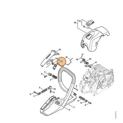 STIHL part 1139-182-1000 — IPL diagram snippet (6x zoom, amber highlight)