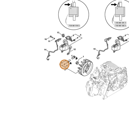 STIHL part 1139-195-7200 — IPL diagram snippet (6x zoom, amber highlight)