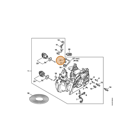 STIHL part 1139-353-2700 — IPL diagram snippet (6x zoom, amber highlight)