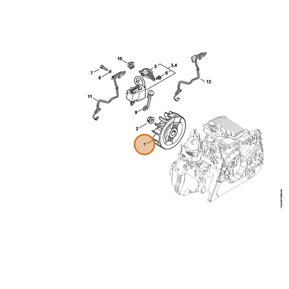 STIHL part 1139-400-1201 — IPL diagram snippet (6x zoom, amber highlight)