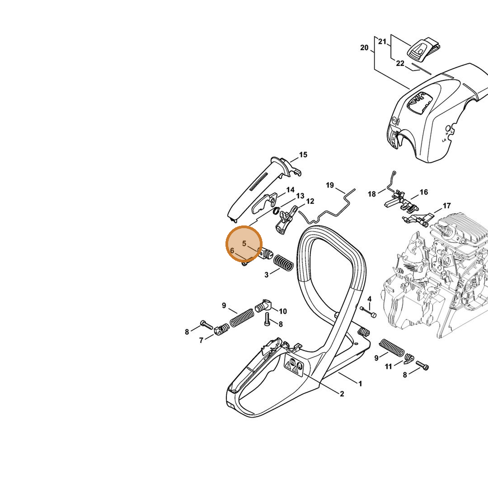 STIHL part 1139-792-2901 — IPL diagram snippet (6x zoom, amber highlight)