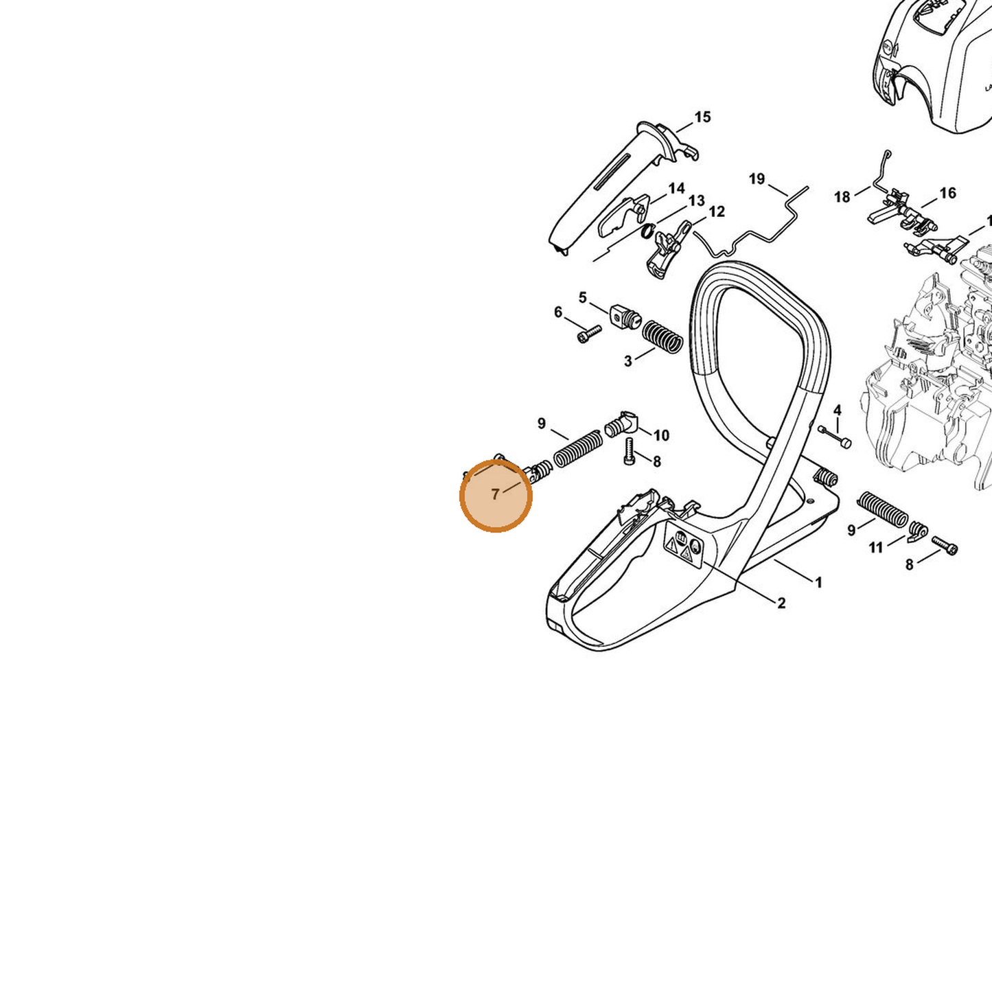 STIHL part 1139-792-2902 — IPL diagram snippet (6x zoom, amber highlight)