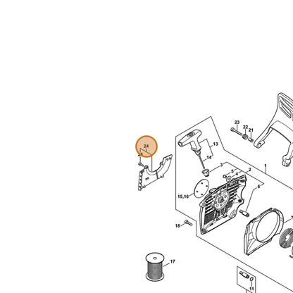 STIHL part 1140-007-1002 — IPL diagram snippet (6x zoom, amber highlight)