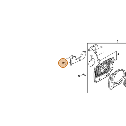 STIHL part 1140-007-1003 — IPL diagram snippet (6x zoom, amber highlight)
