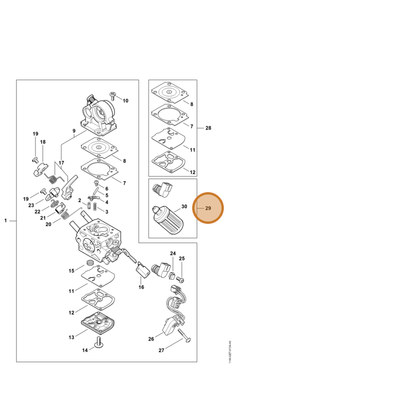 STIHL part 1140-007-1802 — IPL diagram snippet (6x zoom, amber highlight)