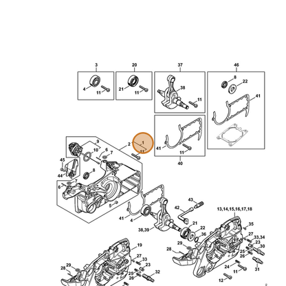 STIHL part 1140-020-2651 — IPL diagram snippet (6x zoom, amber highlight)